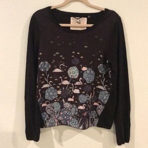 Anthropologie sweater swans Michelle Morin sz L